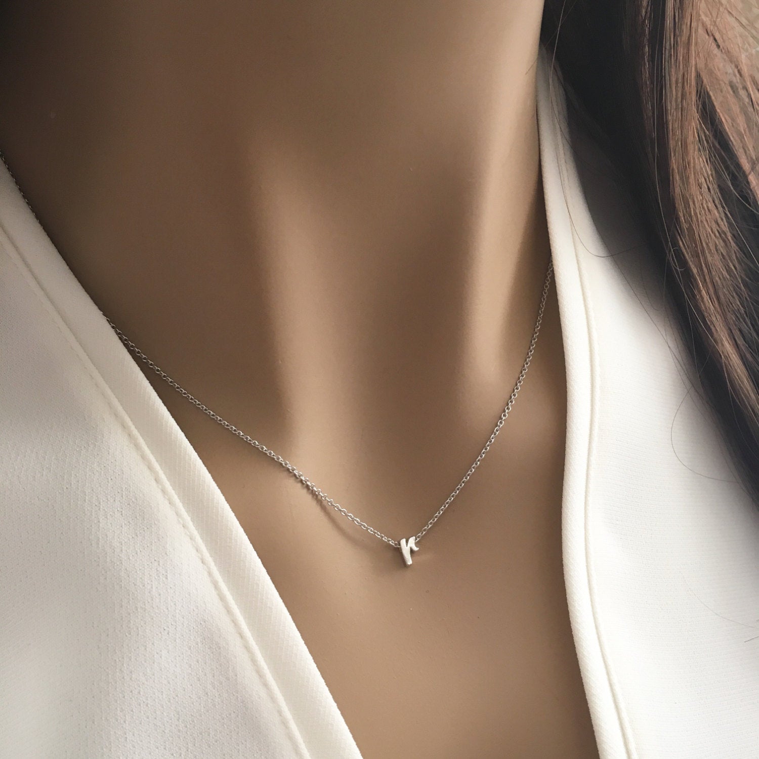 Tiny Crystal Initial Necklace – Ten Wilde